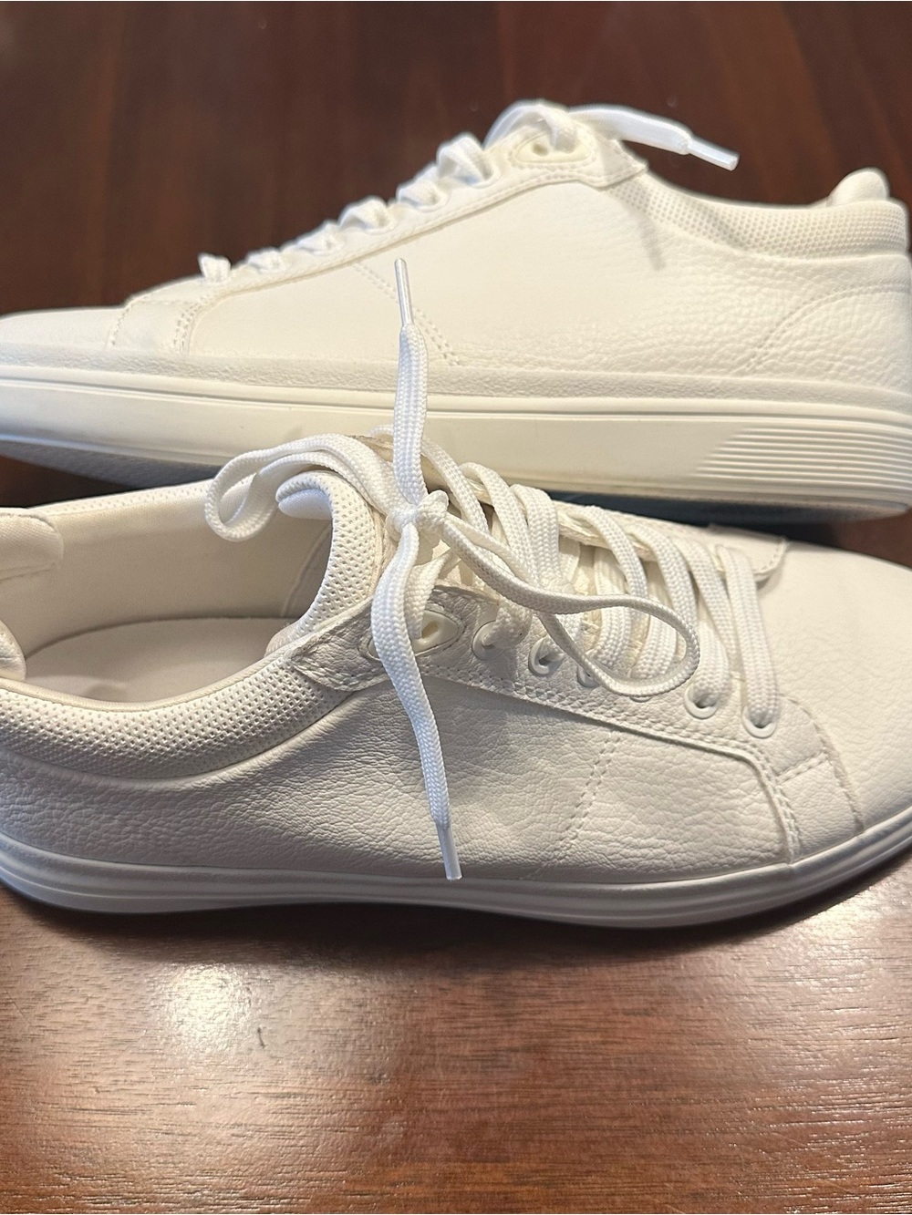 ALDO Men’s White Leather Low Top Lace Up Sneakers Shoes Size 7